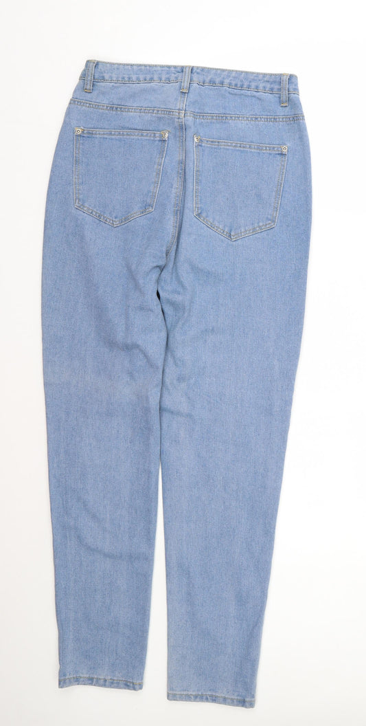 Boohoo Womens Blue Cotton Skinny Jeans Size 10 L26 in Regular