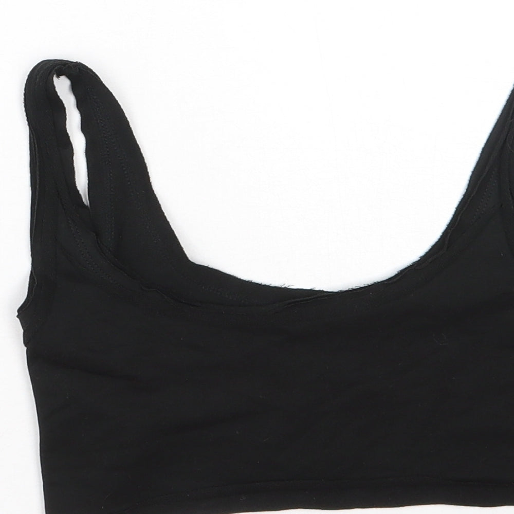 Womens UK Size XS Shien Black Cropped Tank