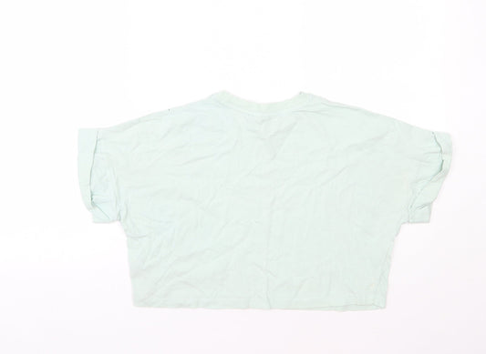 ASOS Womens Green Cotton Basic T-Shirt Size 6 Round Neck
