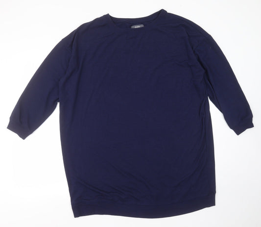 Studio Womens Blue Round Neck Polyester Pullover Jumper Size 12