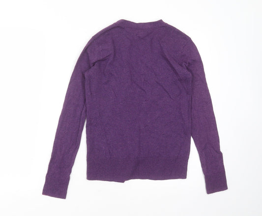 Gap Womens Purple V-Neck Cotton Cardigan Jumper Size XS
