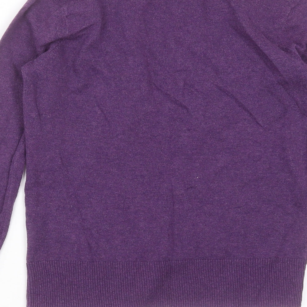 Gap Womens Purple V-Neck Cotton Cardigan Jumper Size XS