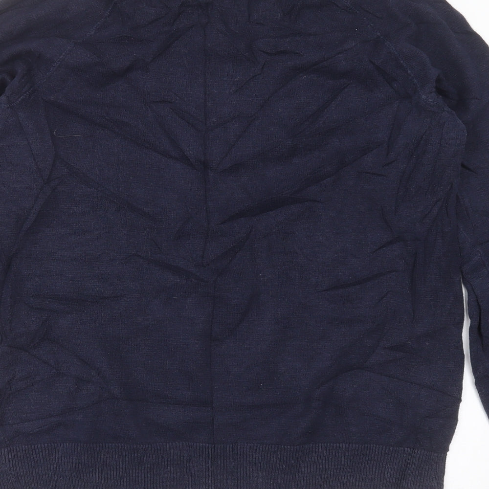 H&M Mens Blue Round Neck Cotton Pullover Jumper Size M