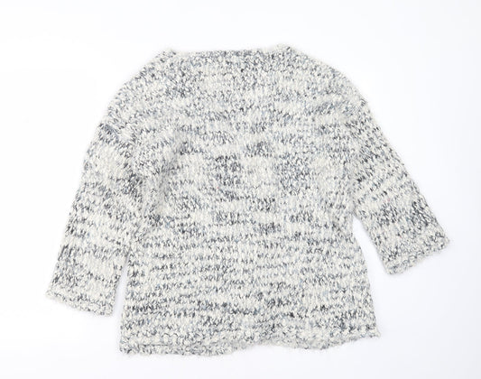 Boohoo Womens Ivory V-Neck Polyester Cardigan Jumper Size S