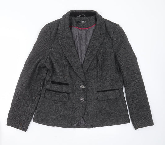 Additional front view of Primark women’s grey polyester jacket blazer, size UK 14