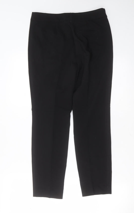 Papaya Womens Black Cotton Trousers Size 8 L25 in Slim