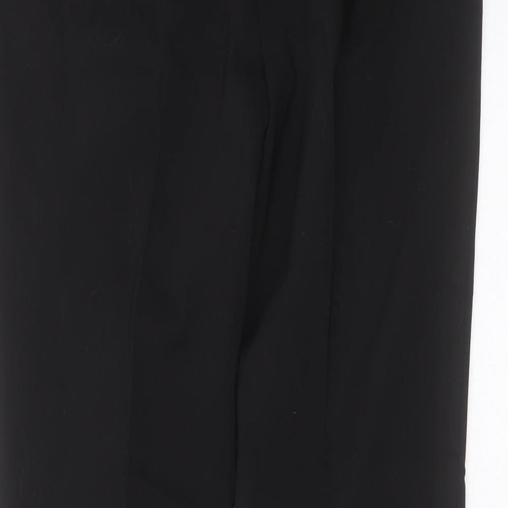 Brand and care label for Papaya women’s black cotton trousers, size UK 8, 25-inch leg slim