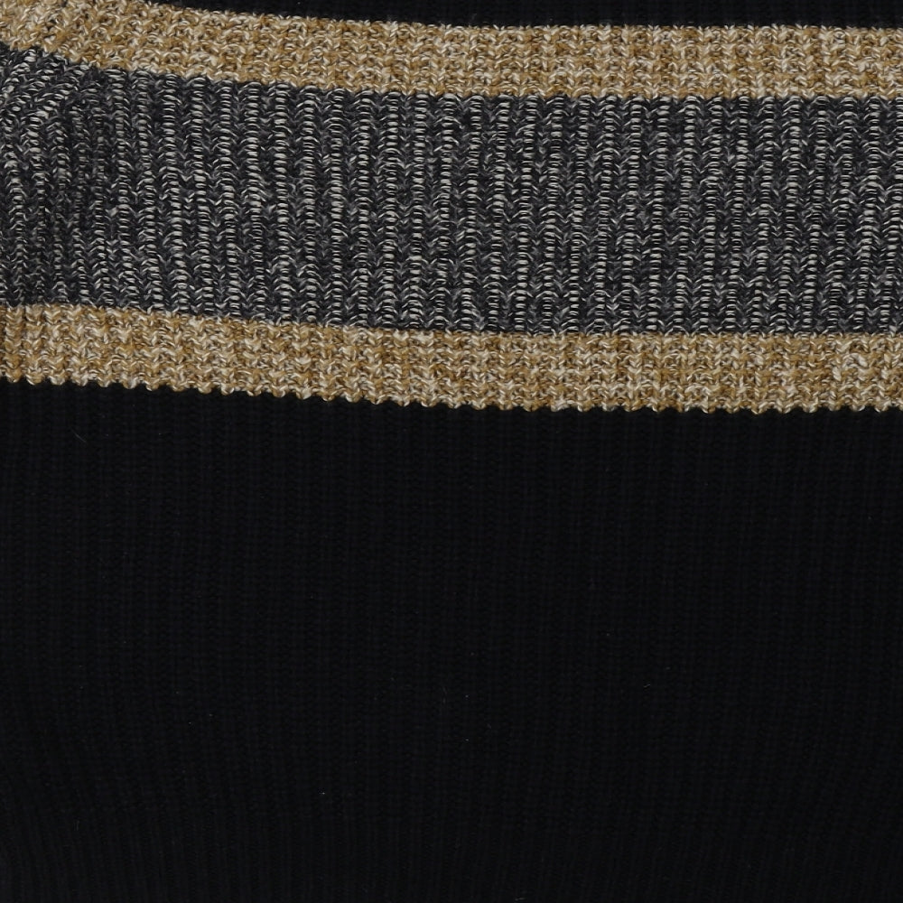 George Mens Blue Striped Acrylic Pullover Sweatshirt Size M