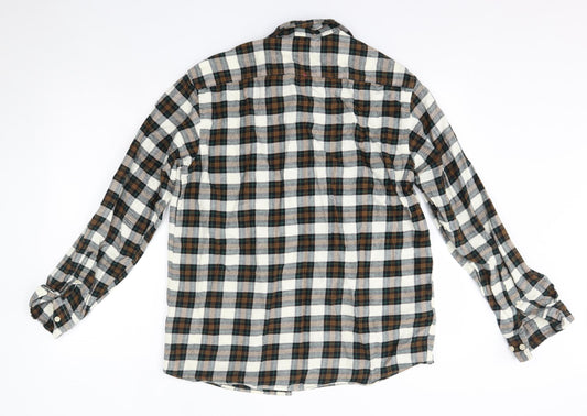 Mens UK Size M H&M Green Button-Up Long Sleeve Casual Shirt