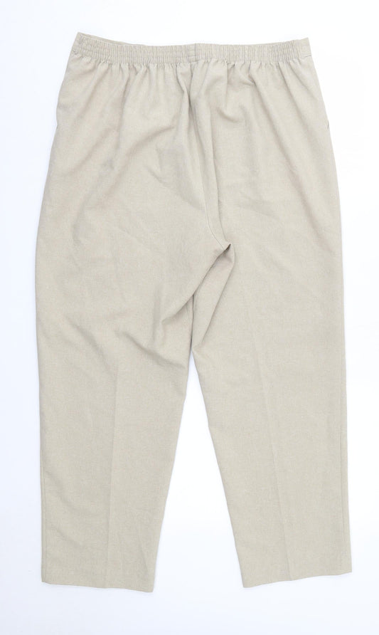 Classic Womens Beige Polyester Dress Pants Trousers Size 18 L27 in Regular