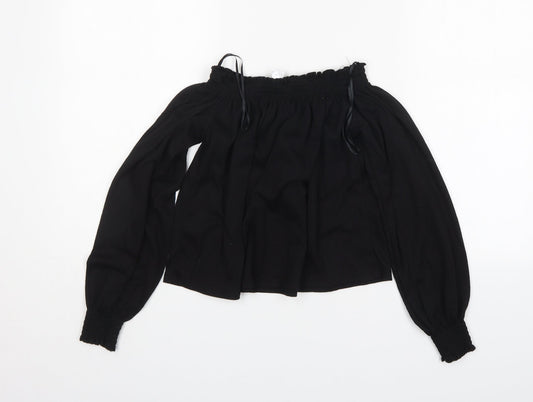 Womens UK Size S H&M Black Basic Blouse