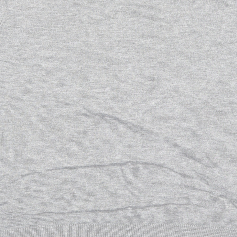 M&S Womens Grey Round Neck Viscose Pullover Jumper Size 10