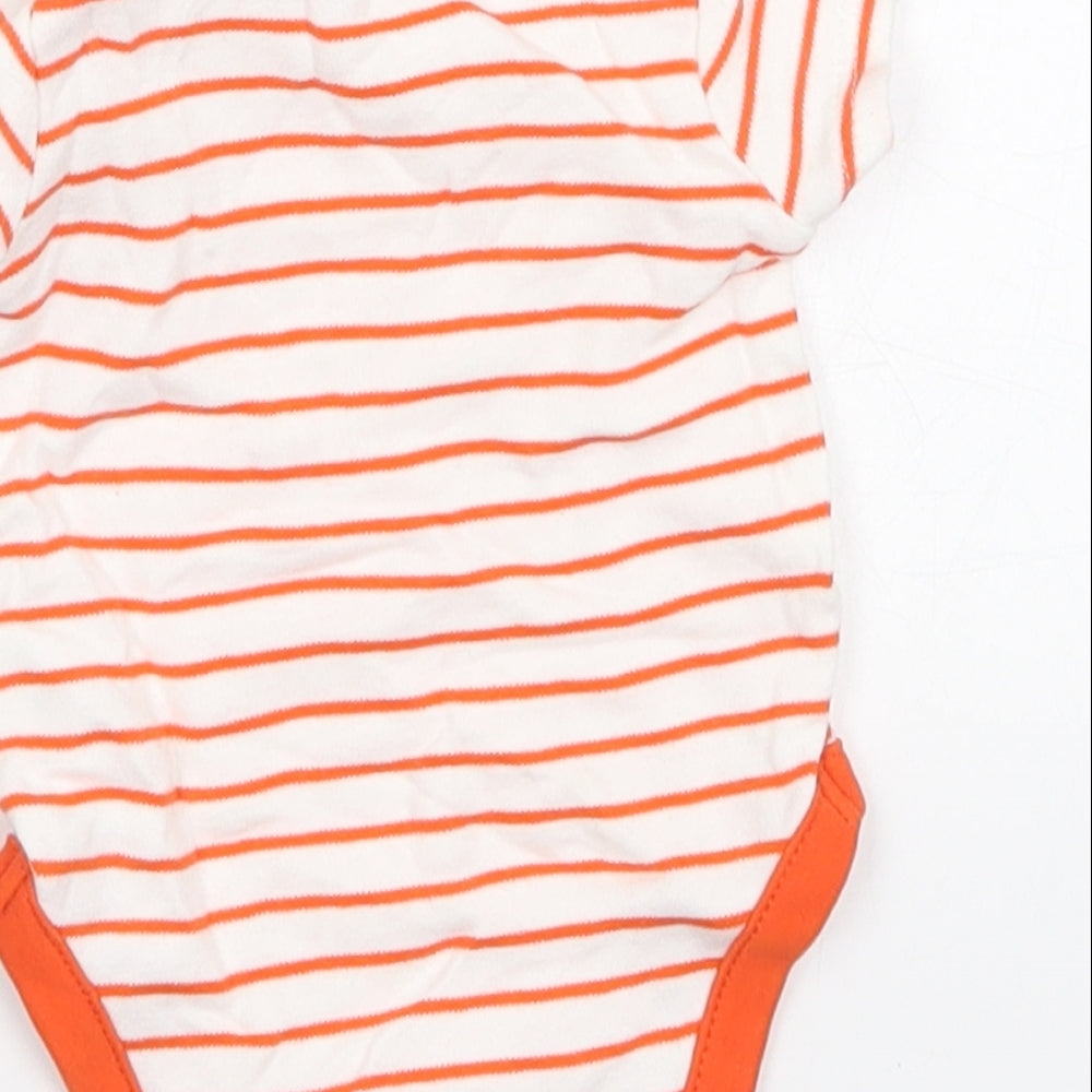 Mini Club Baby Orange Striped Cotton Babygrow One-Piece Size Newborn Button