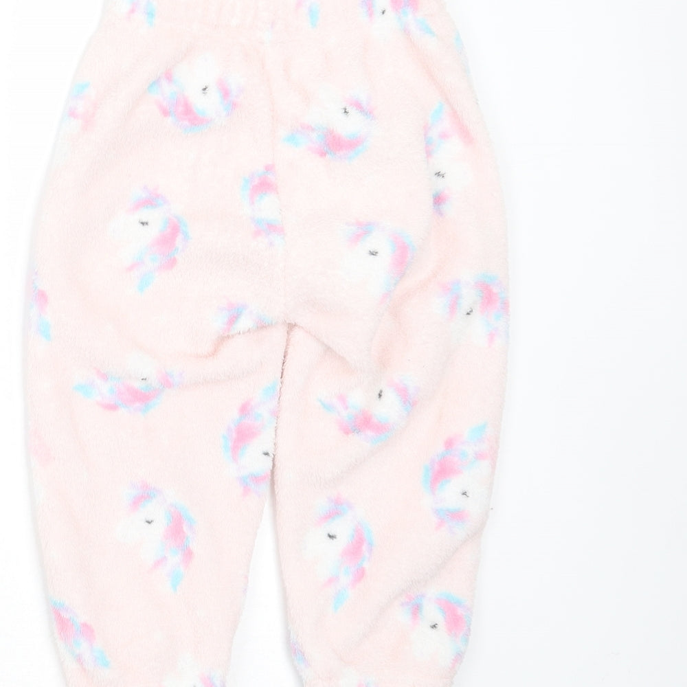 Dream Big Girls Pink Solid Polyester Pyjama Pants Size 2-3 Years - unicorn print