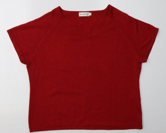 Additional front view of Bonmarché women’s red acrylic pullover sweatshirt, size L, pullover