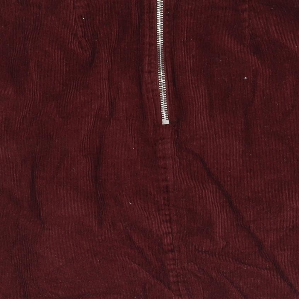 New Look Womens Purple Cotton A-Line Skirt Size 6 - Burgundy