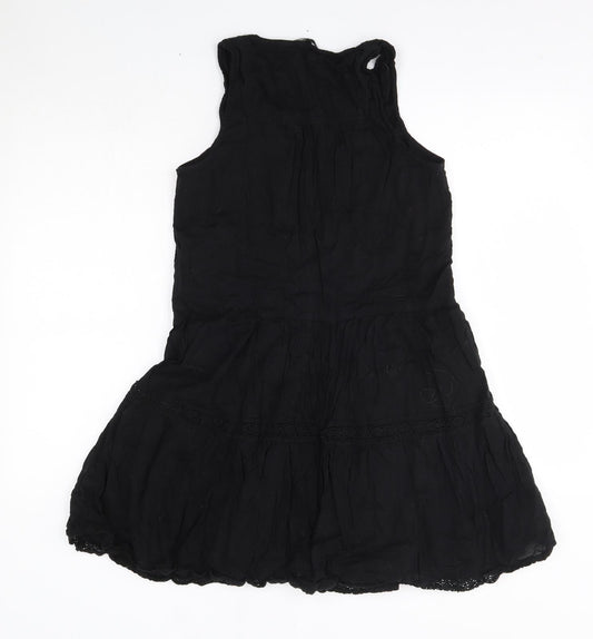 NEXT Womens Black 100% Cotton A-Line Size 12 V-Neck