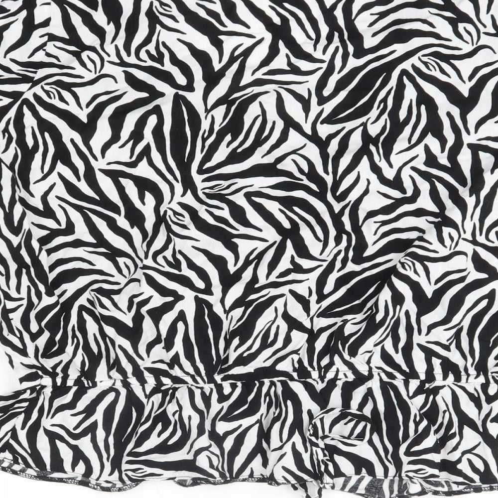 George Womens Black Striped Viscose Basic Blouse Size 16 V-Neck