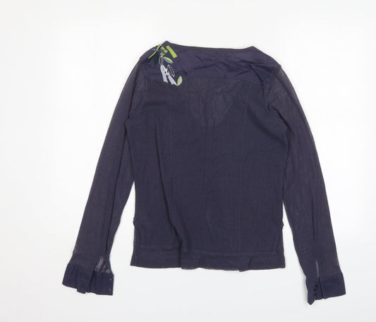 Womens UK Size L Sandwich Blue Cardigan Jumper