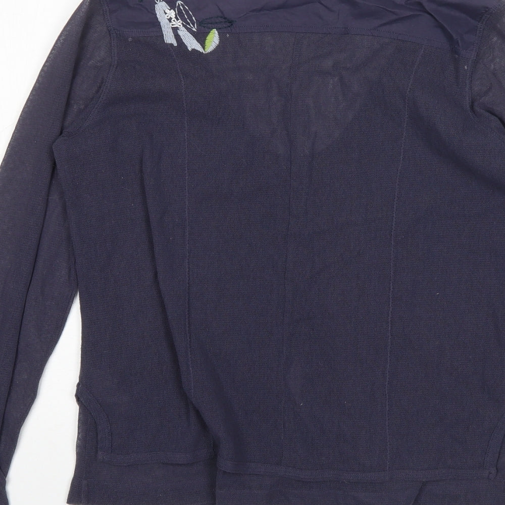 Womens UK Size L Sandwich Blue Cardigan Jumper