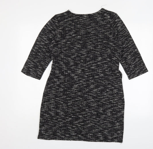 PEP&CO Womens Grey Polyester Jumper Dress Size 10 Round Neck