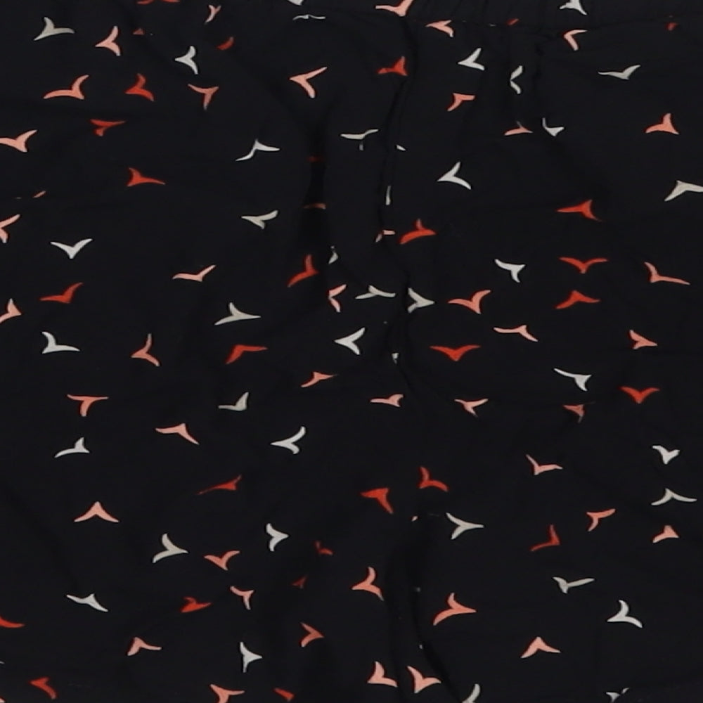 F&F Womens Black Geometric Viscose Mom Shorts Size 12 L3 in Regular  - Bird Print