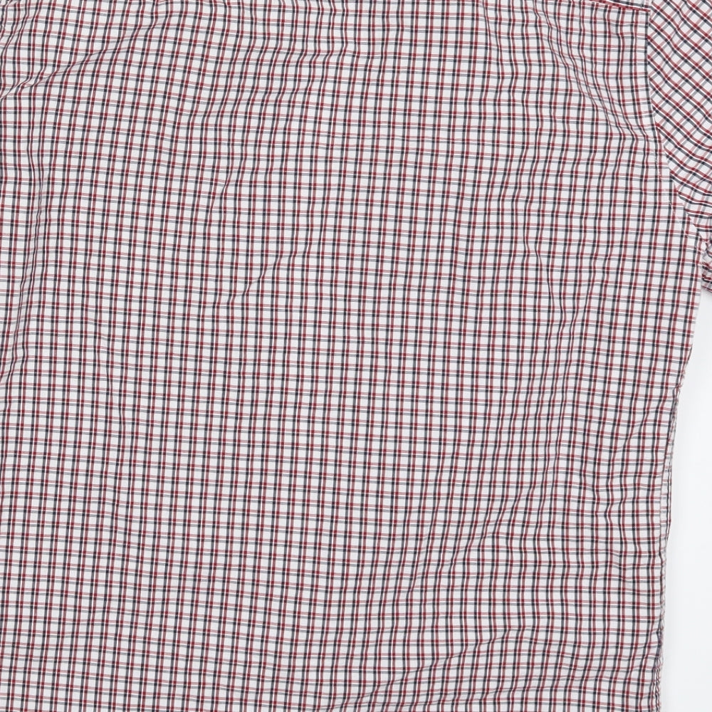 F&F Mens Red Check Cotton Button-Up Size M Collared Button