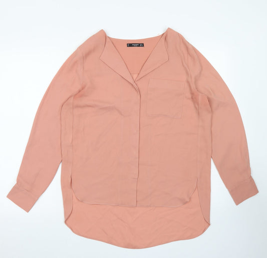 Womens UK Size S Mango Pink Basic Blouse