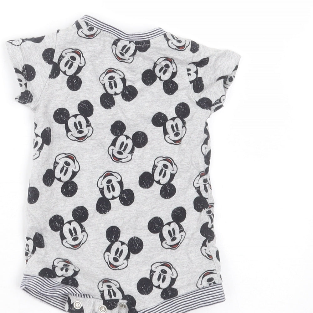 NEXT Baby Grey Cotton Babygrow One-Piece Size Newborn - mickey mouse