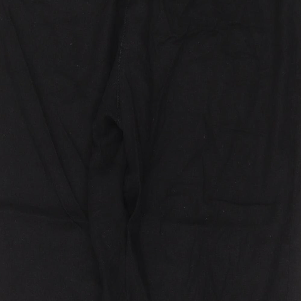 Bonmarché Womens Black Linen Trousers Size 20 L25 in Regular Drawstring
