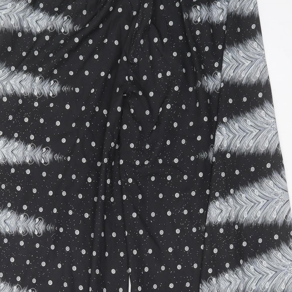 Womens UK Size L Preworn Regular Fit Black Trousers