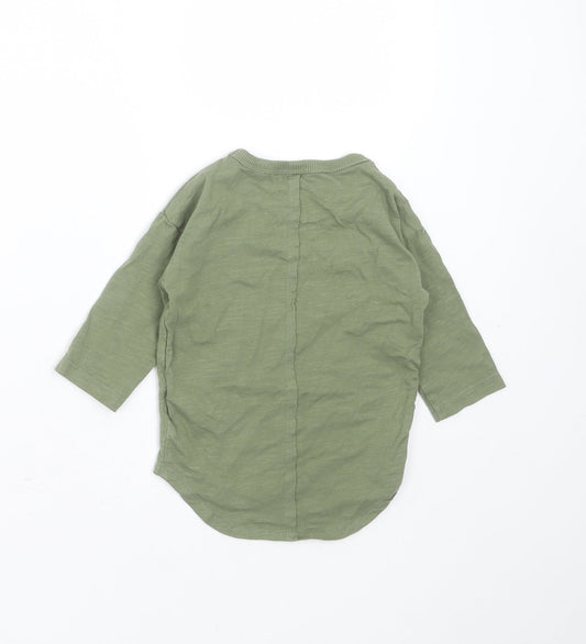 NEXT Boys Green Cotton Basic T-Shirt Size 6-9 Months Round Neck