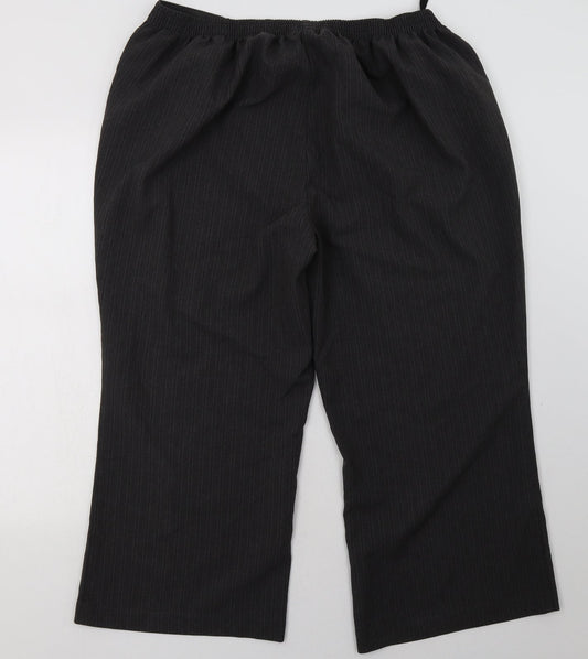 BM Womens Grey Polyester Trousers Size 22 L28 in Regular