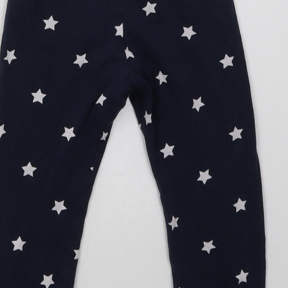 H&M Girls Blue Geometric Cotton Cami Pyjama Pants Size 2 Years - Star Print