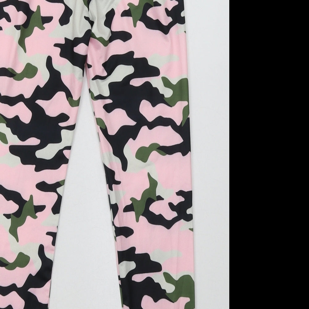 SheIn Girls Pink Camouflage Polyester Sweatpants Trousers Size 9 Months Regular