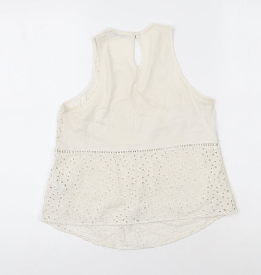 Womens UK Size S NEXT Ivory Basic Tank