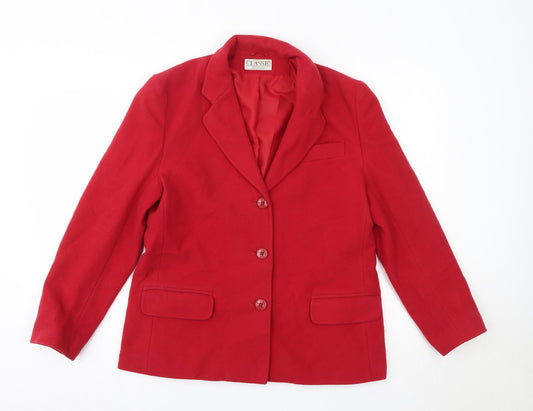 Womens UK Size 12 Classic Red Overcoat