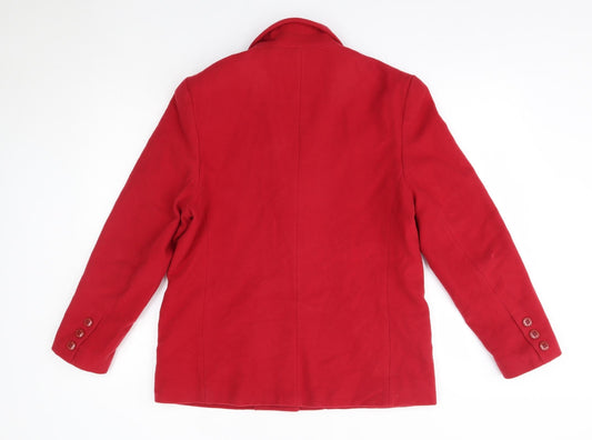 Classic Womens Red Overcoat Coat Size 12