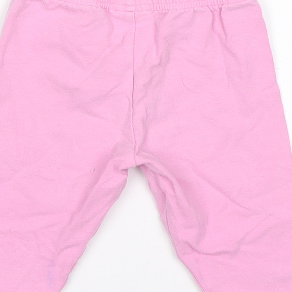 Tesco Girls Pink Floral Cotton Pyjama Pants Size 3-6 Months
