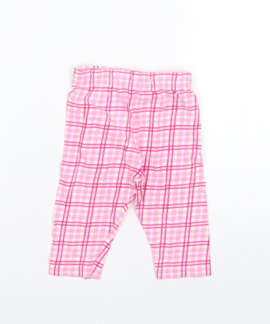 NEXT Girls Pink Plaid Pyjama Pants Size 3-6 Months