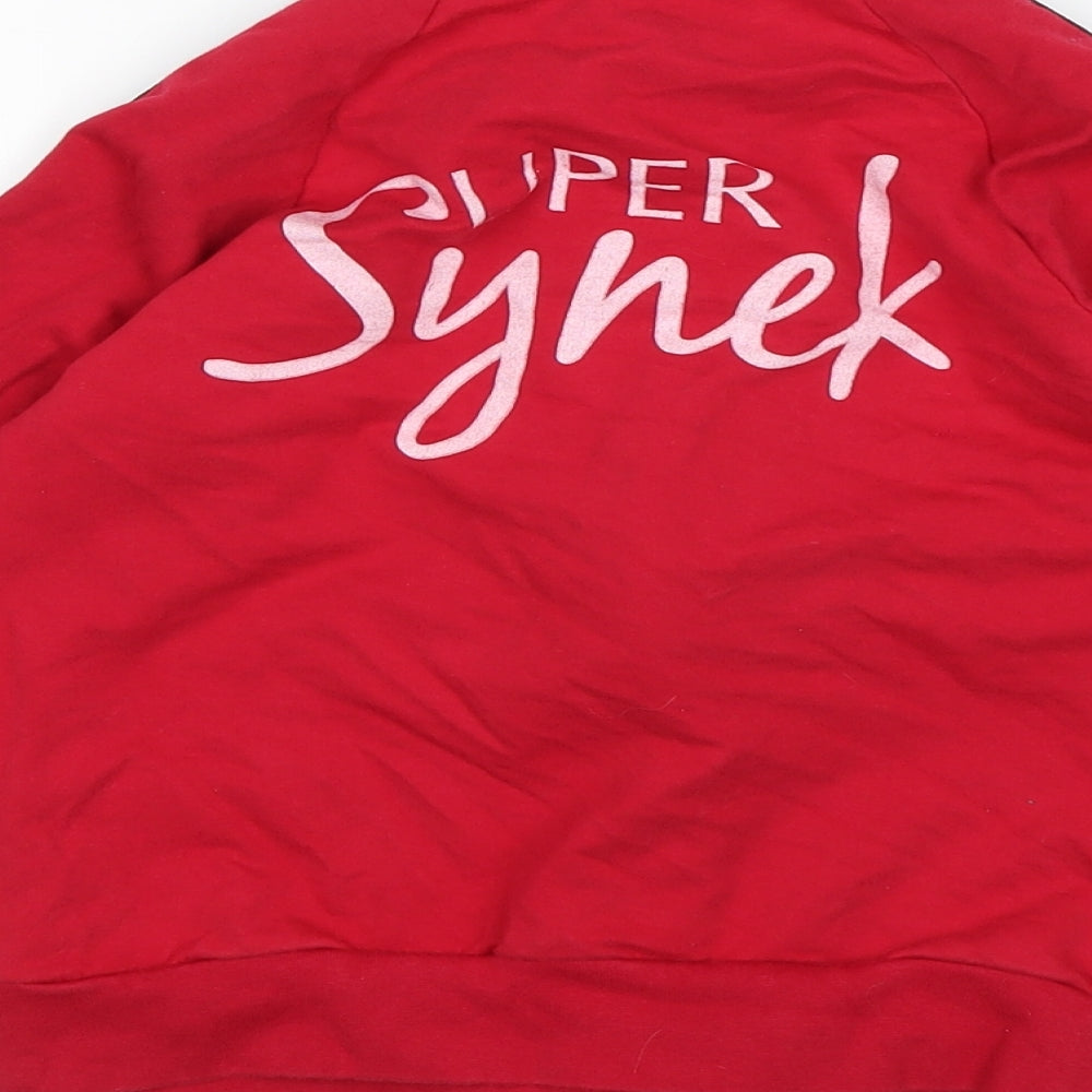 Style Kids Boys Red Cotton Full Zip Sweatshirt Size 8 Years