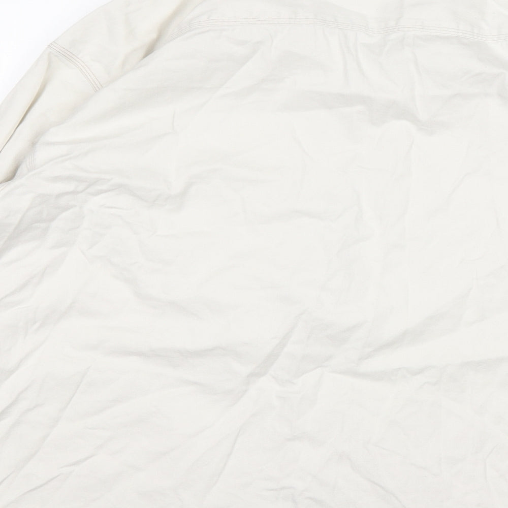 Mens UK Size XL Cavenline White Button-Up Long Sleeve Casual Shirt