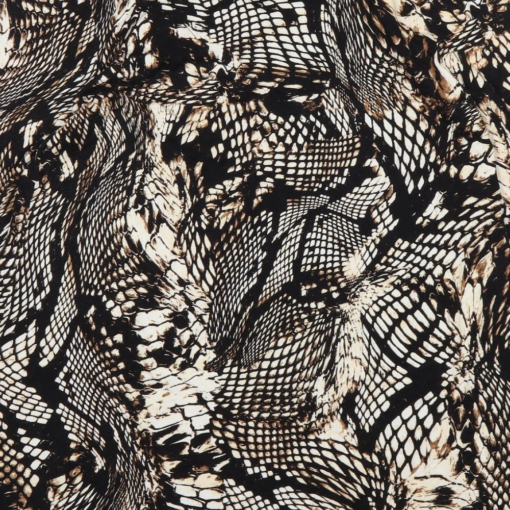 TU Womens Multicoloured Animal Print Viscose A-Line Size 12 Round Neck