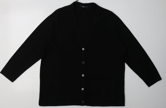 Womens UK Size L BM Collection Black Cardigan Jumper