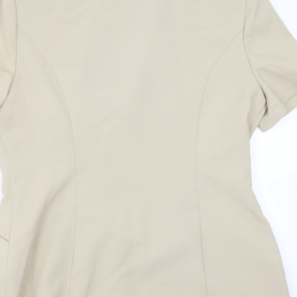 Select Womens Beige  Polyester Jacket Suit Jacket Size 14