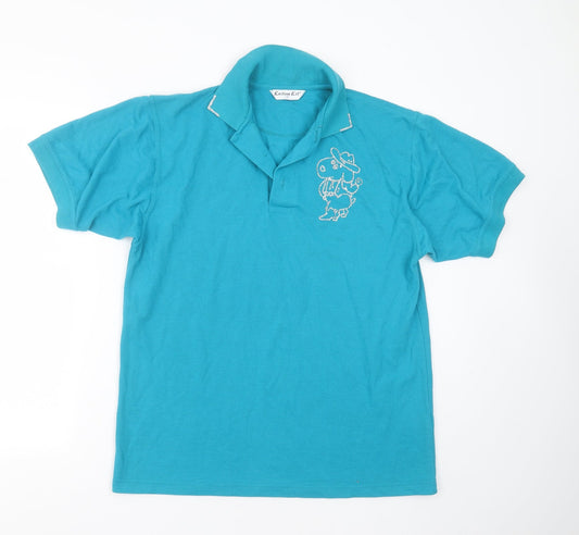 Womens UK Size M Kustom Kit Blue Basic Polo