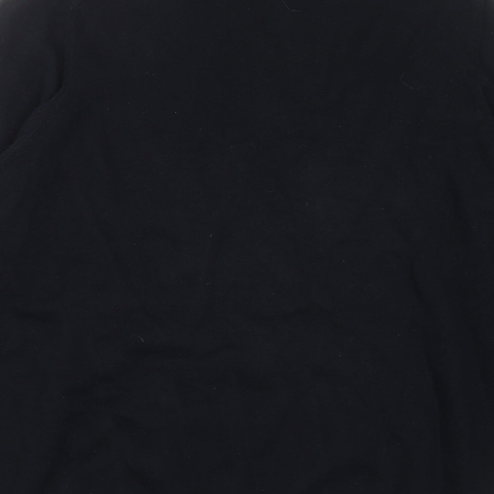 Easy Mens Blue Round Neck Geometric Cotton Pullover Jumper Size L