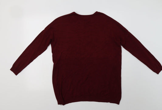 Primark Womens Purple Crew Neck Viscose Pullover Jumper Size 12