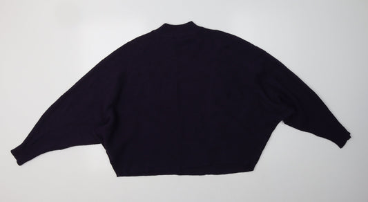 Apricot Womens Purple Mock Neck Viscose Pullover Jumper Size 14