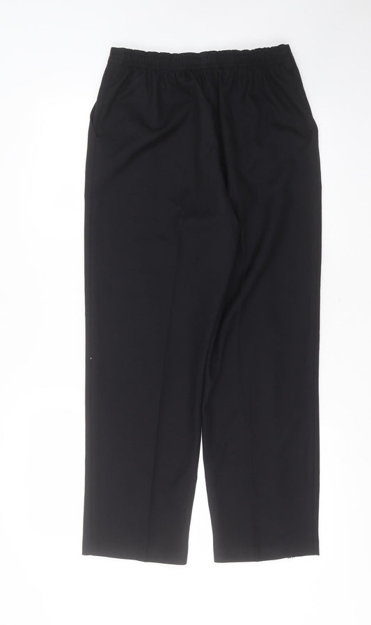 Soon Womens Black Herringbone Polyester Trousers Size 10 L26 in Regular